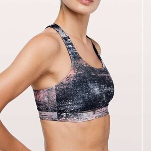 lululemon Invigorate Bra - Size 10 Color: Azurite Poppy Coral Multi.
